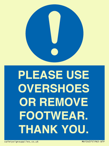 PLEASE USE OVERSHOES OR REMOVE FOOTWEAR. THANK YOU.